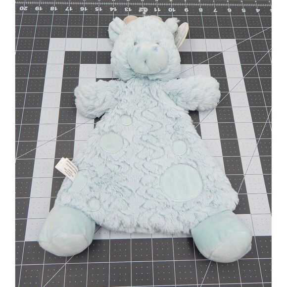Demdaco Griffin Giraffe Rattle Blankie Baby Boy Blue Plush Lovey Blanket Tags - Picture 1 of 8